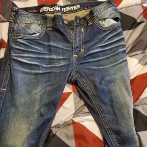 1 pair American fighter 1 salvage jeans